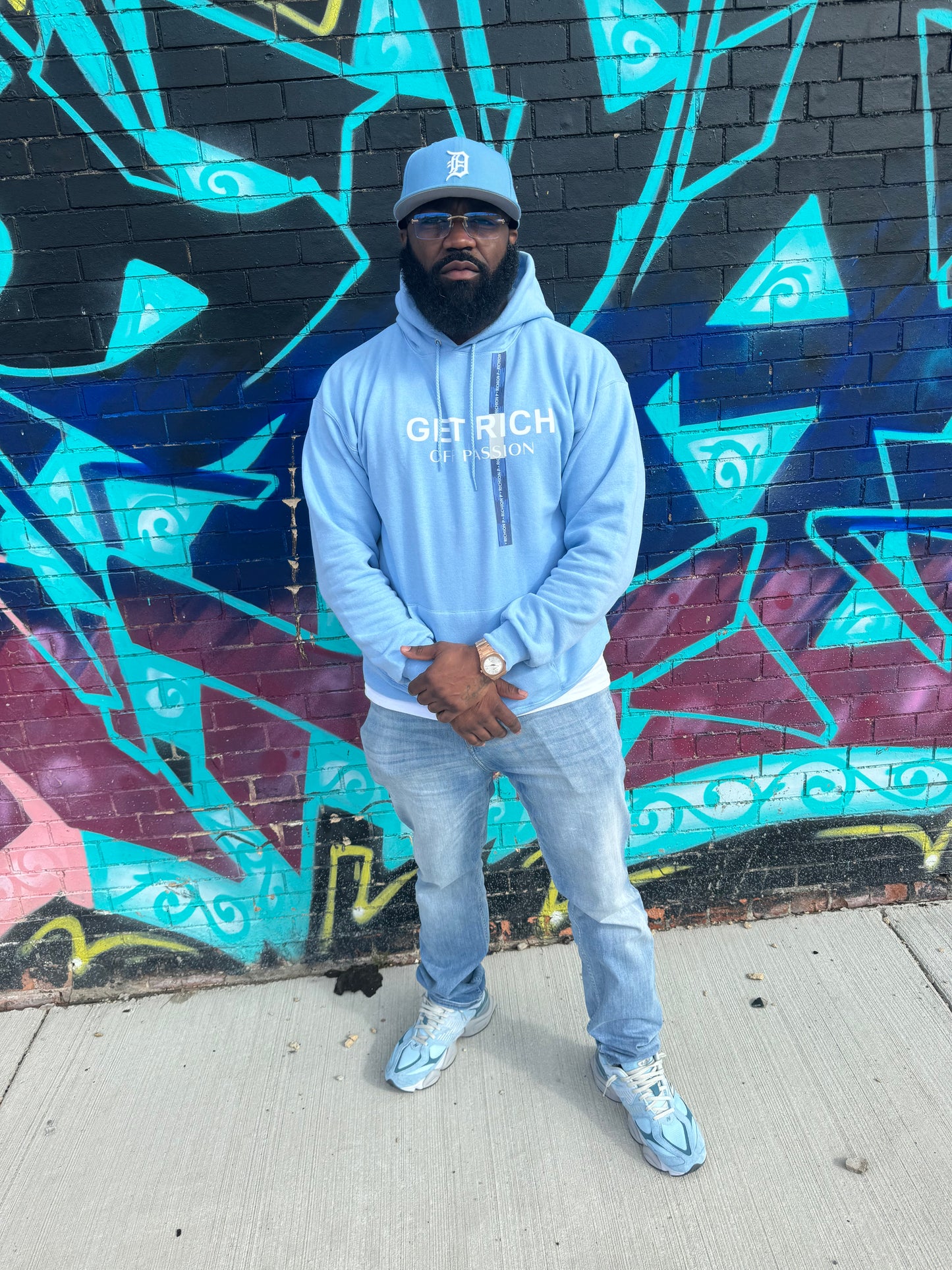 Signature Blue Strip Hoodie